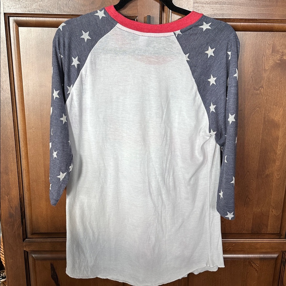 Kid Rock American Bad A** Tour 3/4 Sleeved Baseball Tee Women's Large 🦅🇺🇸 - Picture 3 of 3